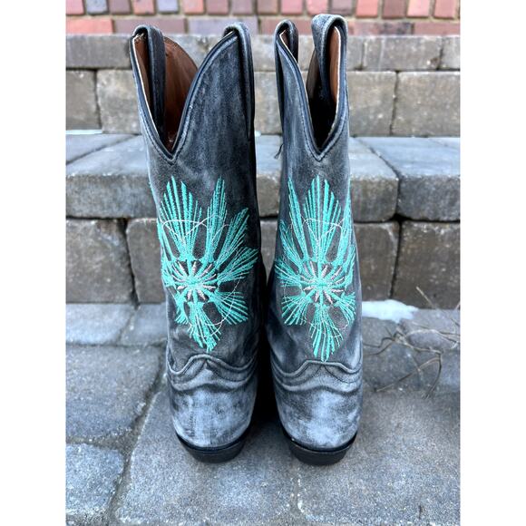 Eight Second Angel Cheyenne aged gray leather cowboy western boots size 9.5 - Picture 4 of 9